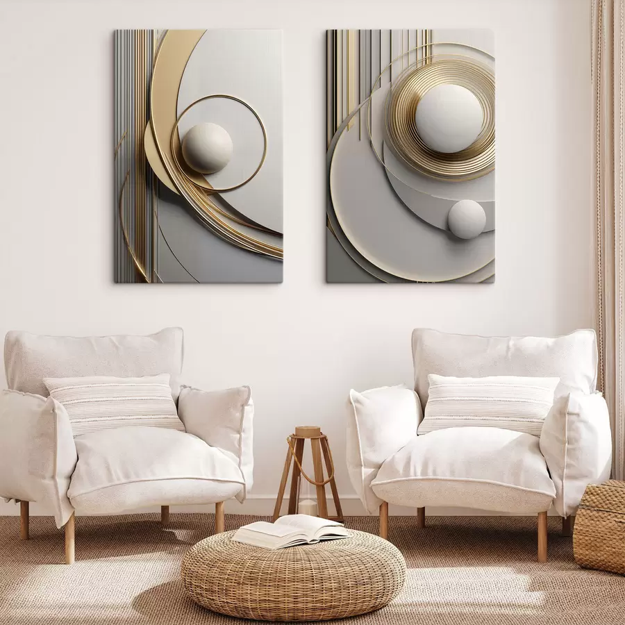 wall murals Abstract geometric composition, textured, modern, minimalistic art m30585