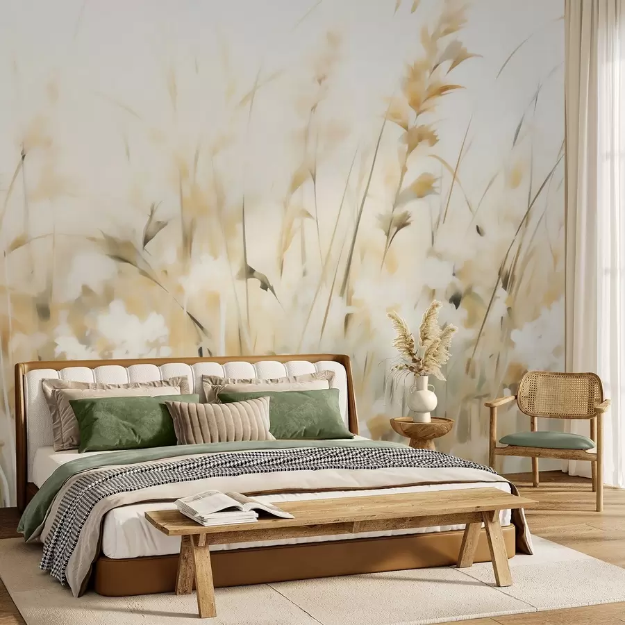 Wall Mural Photo Wallpaper Abstract grasses imitation of painting w05669