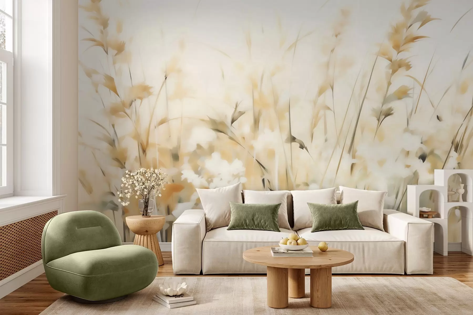 Wall Mural Photo Wallpaper Abstract grasses imitation of painting w05669