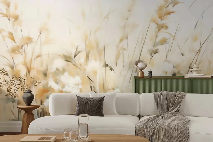 Wall Mural Photo Wallpaper Abstract grasses imitation of painting w05669