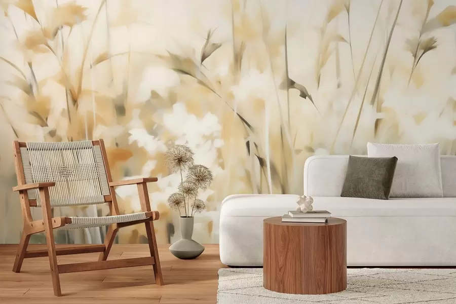 Wall Mural Photo Wallpaper Abstract grasses imitation of painting w05669