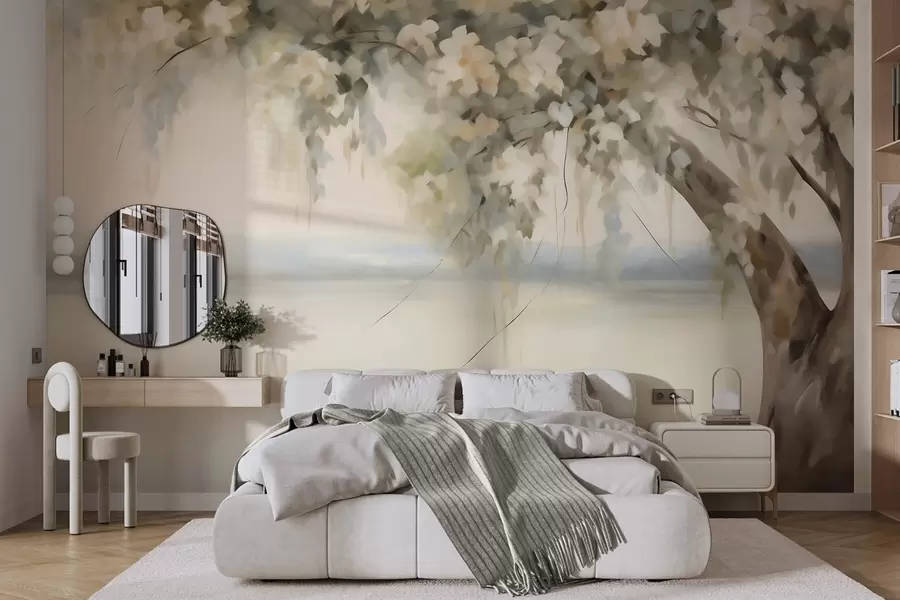 murales Cuadro de imitación de un árbol junto al lago w05670