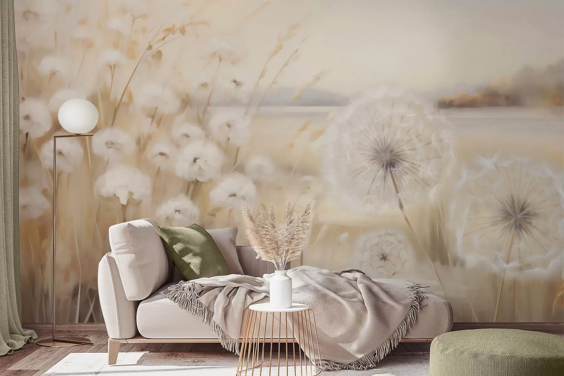 Wall Mural Photo Wallpaper Abstract dandelions imitation painting w05671