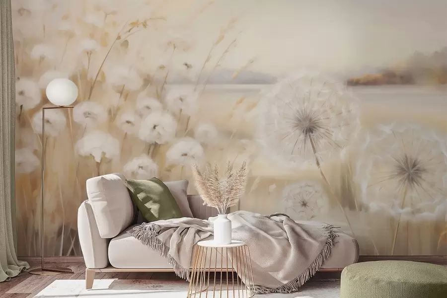 Wall Mural Photo Wallpaper Abstract dandelions imitation painting w05671