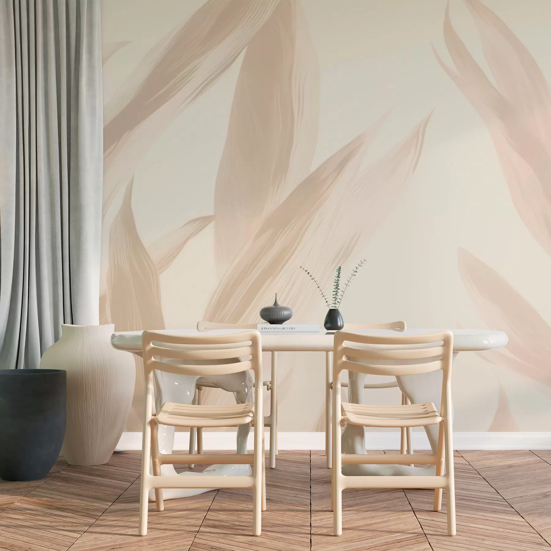 peintures murales Feuilles pointues w05680