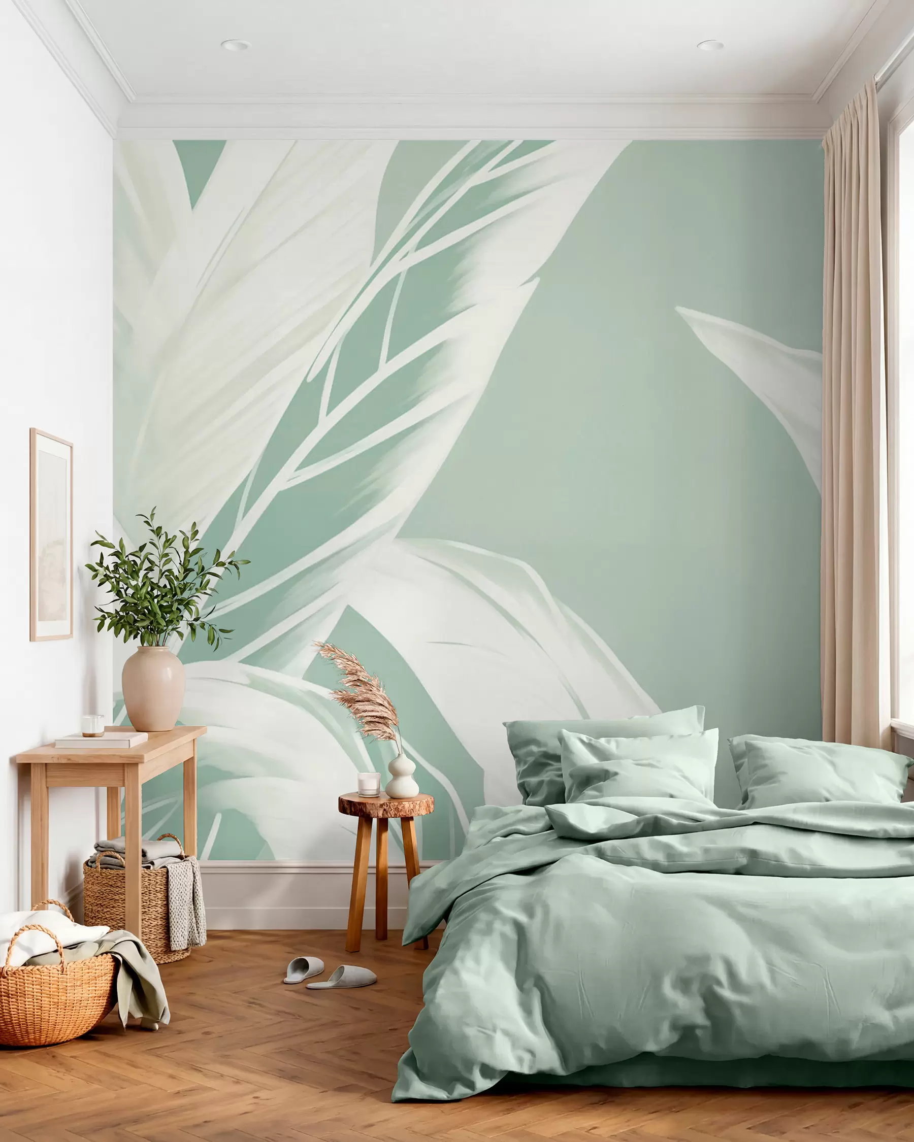 wall murals Long banana leaves w05681