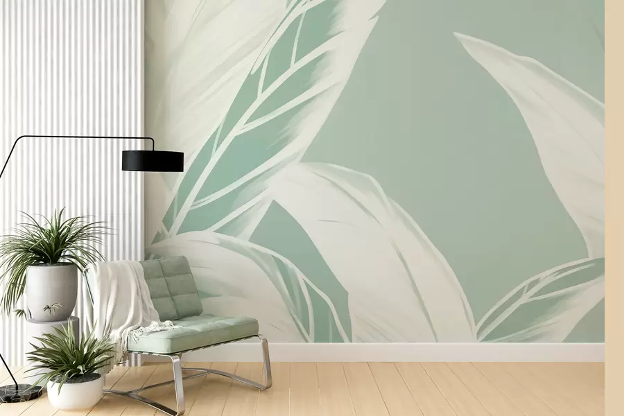 peintures murales De longues feuilles de bananier w05681