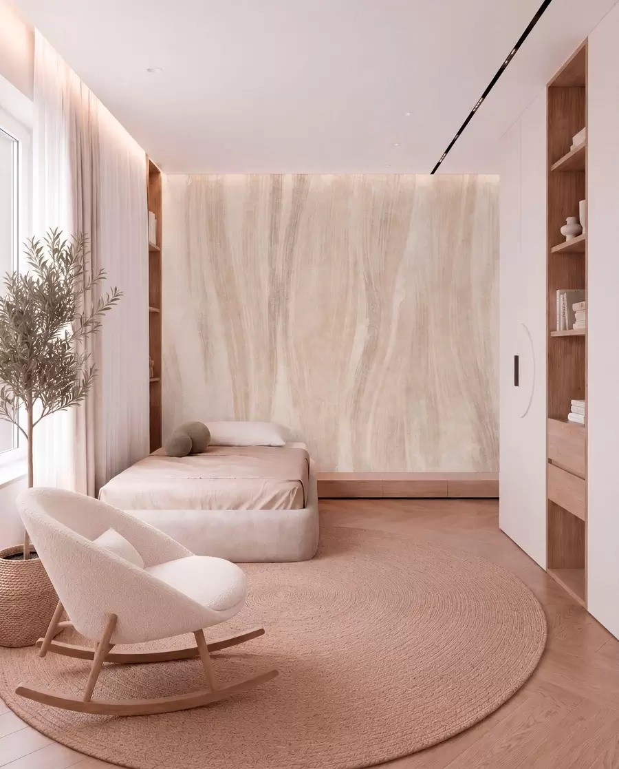 wall murals Light abstract texture with soft vertical transitions in creamy hues w05686