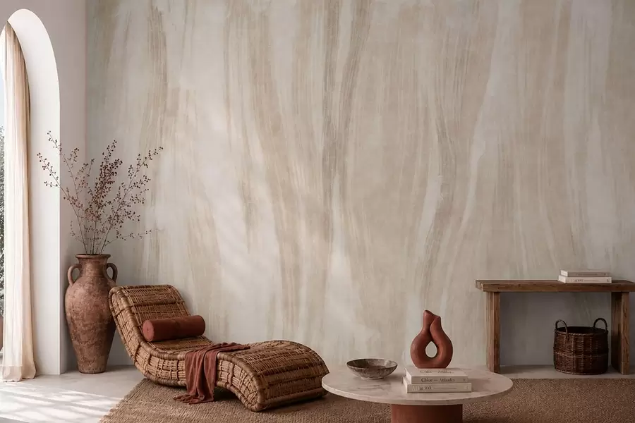 peintures murales Une texture abstraite légère, avec de douces transitions verticales dans des tons crème w05686