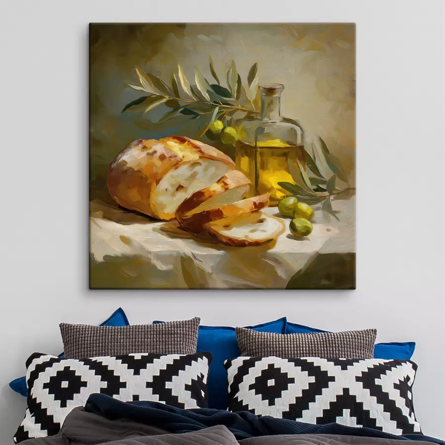 wall murals Bread and olive oil s49529