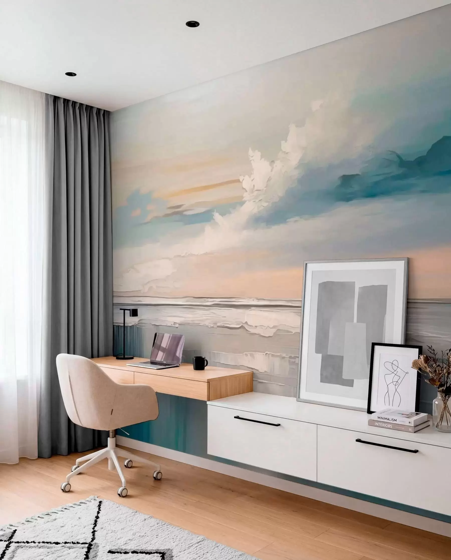 peintures murales Ciel pêche sur la mer w05687