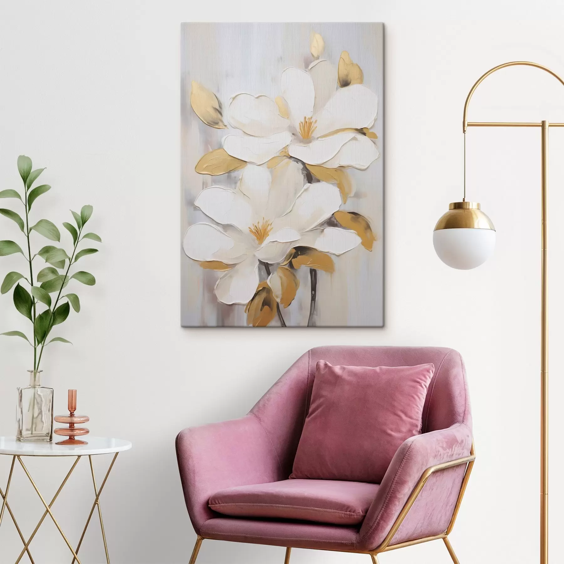 wall murals Stylized flowers imitation of painting s49502