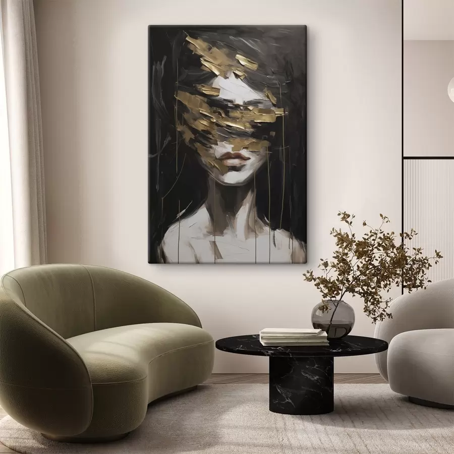 wall murals Abstract female portrait imitation of painting s49506