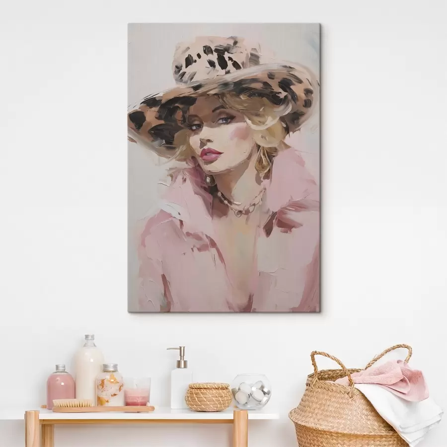 wall murals Woman in a hat imitation of painting s49508