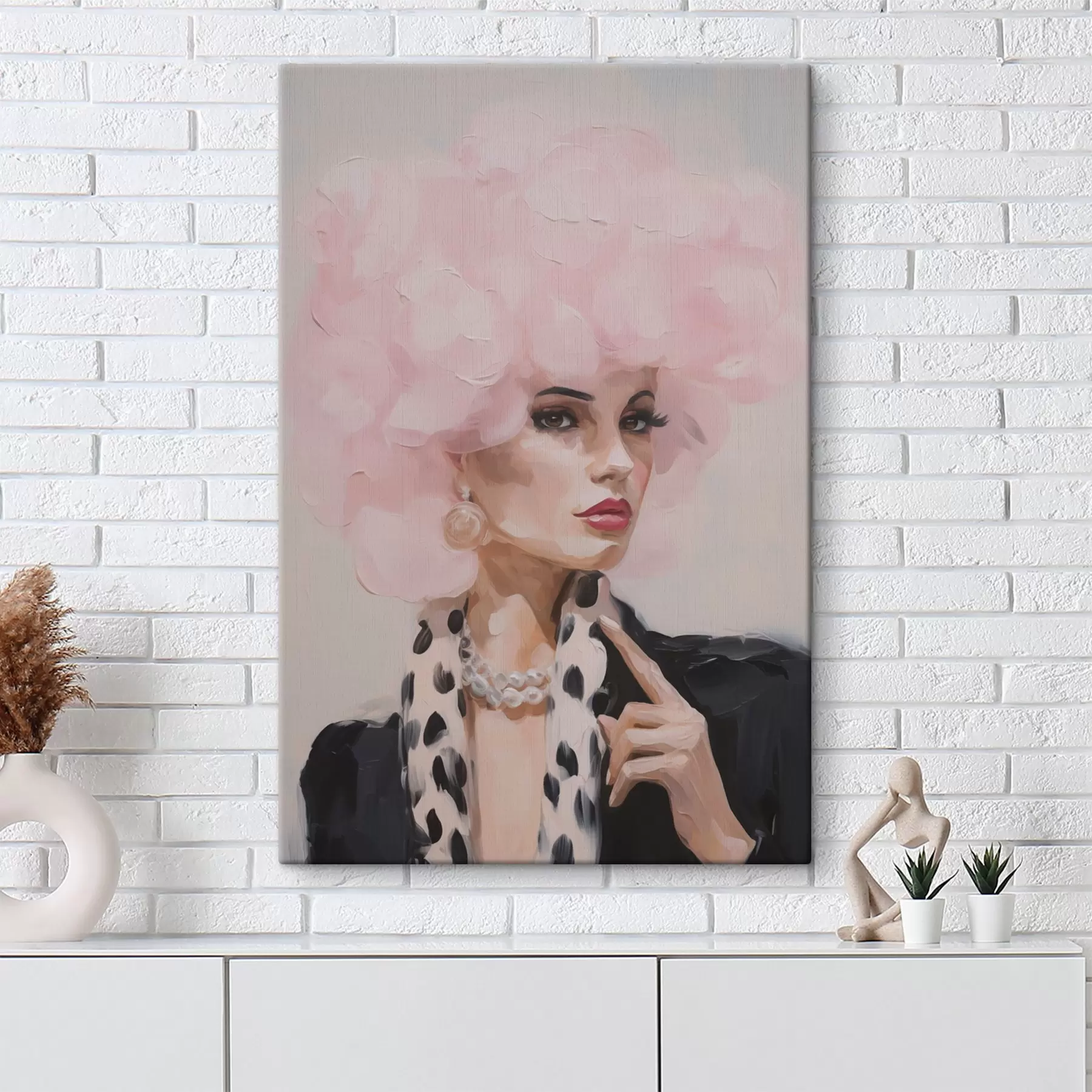 wall murals Stylish woman imitation painting s49509