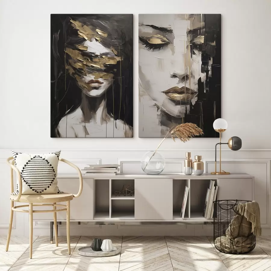 Wall Mural Photo Wallpaper Abstract female portrait imitation of painting m30594