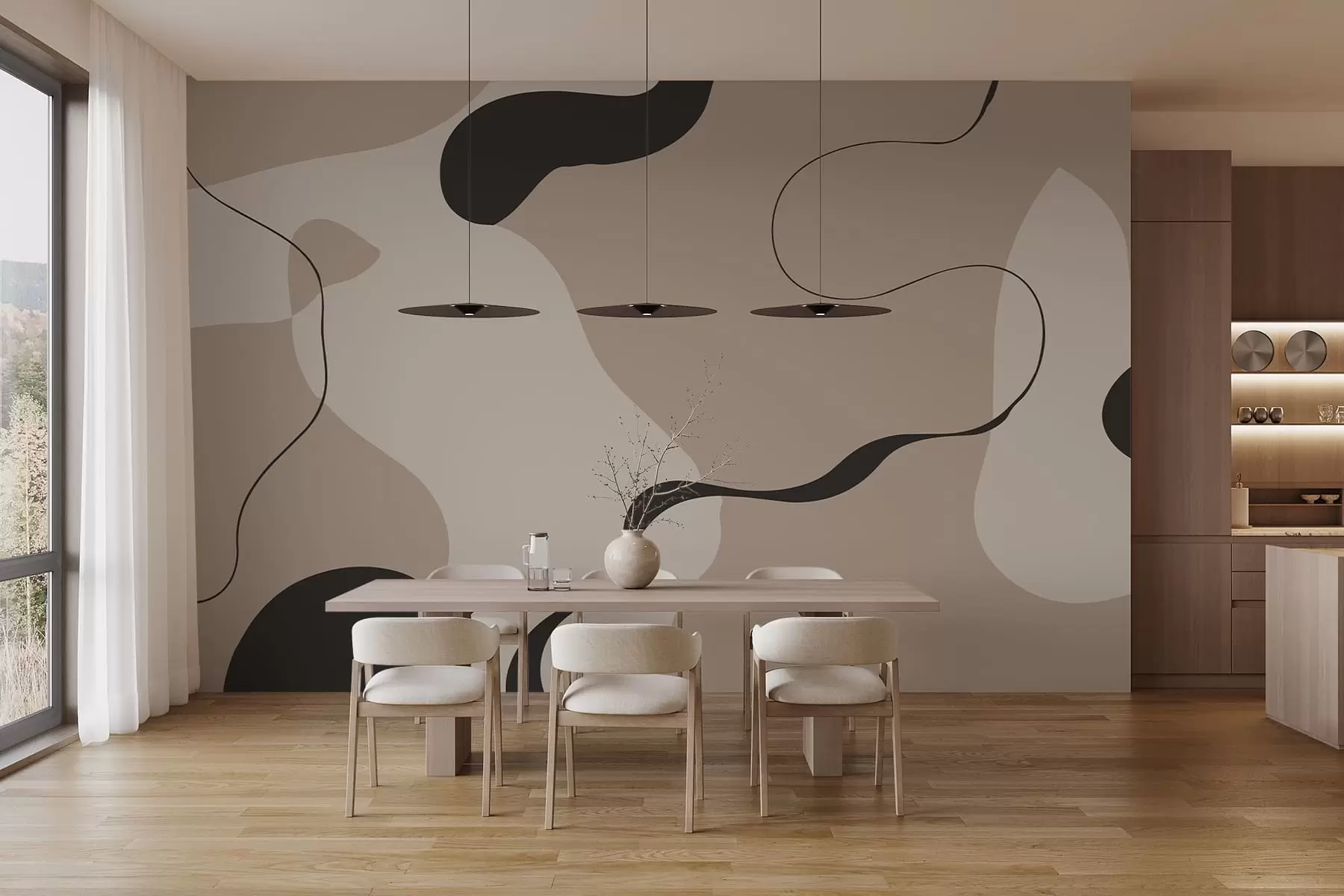 peintures murales Ligne abstraite w05654