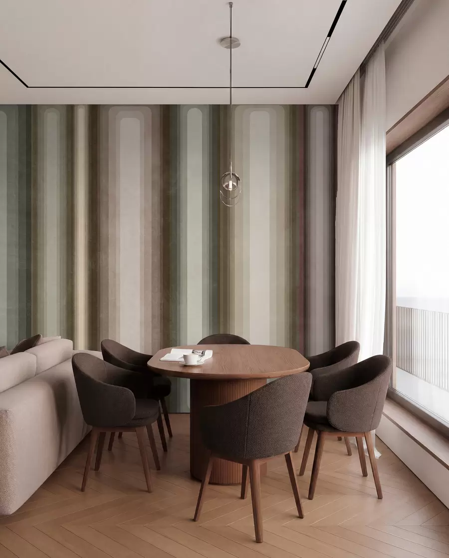 Wall Mural Photo Wallpaper Textured abstract vertical rounded rectangles in muted tones of brown, beige and pale pink w09905