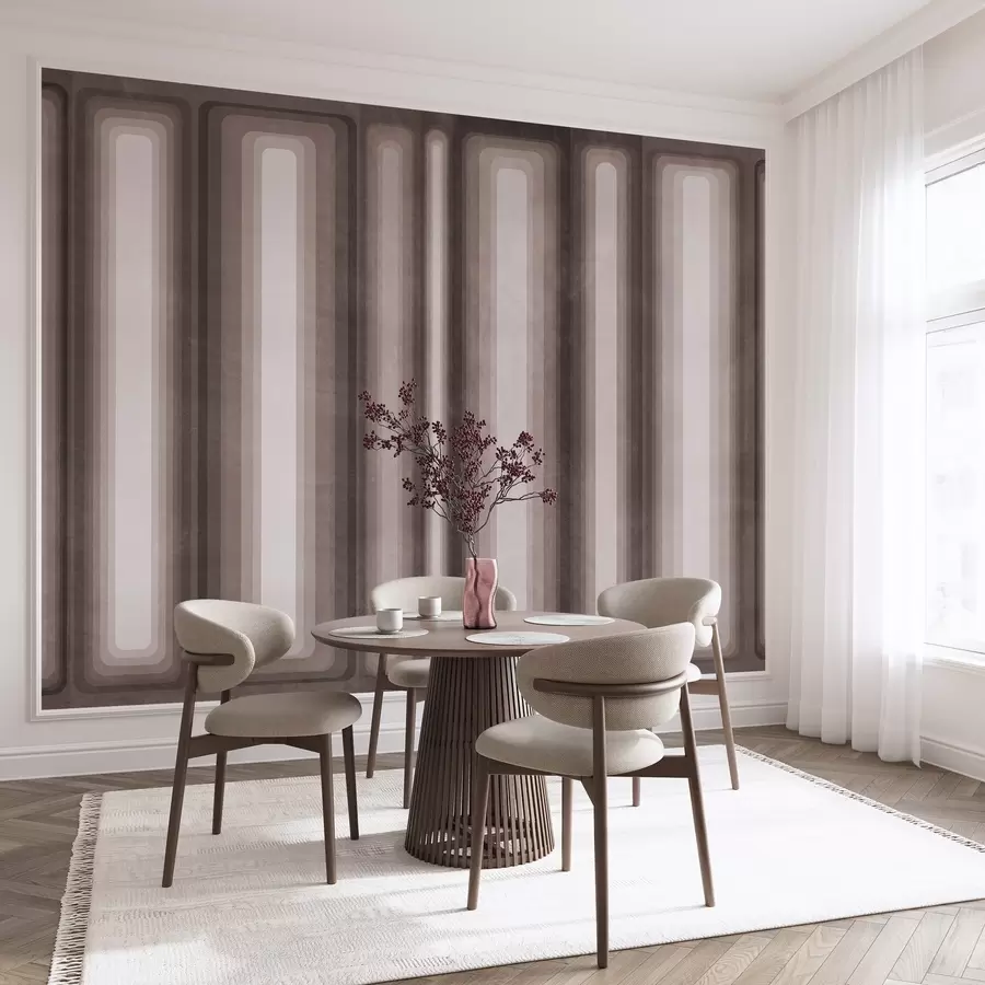 Wall Mural Photo Wallpaper Textured abstract vertical rounded rectangles in muted tones of brown w09905v1