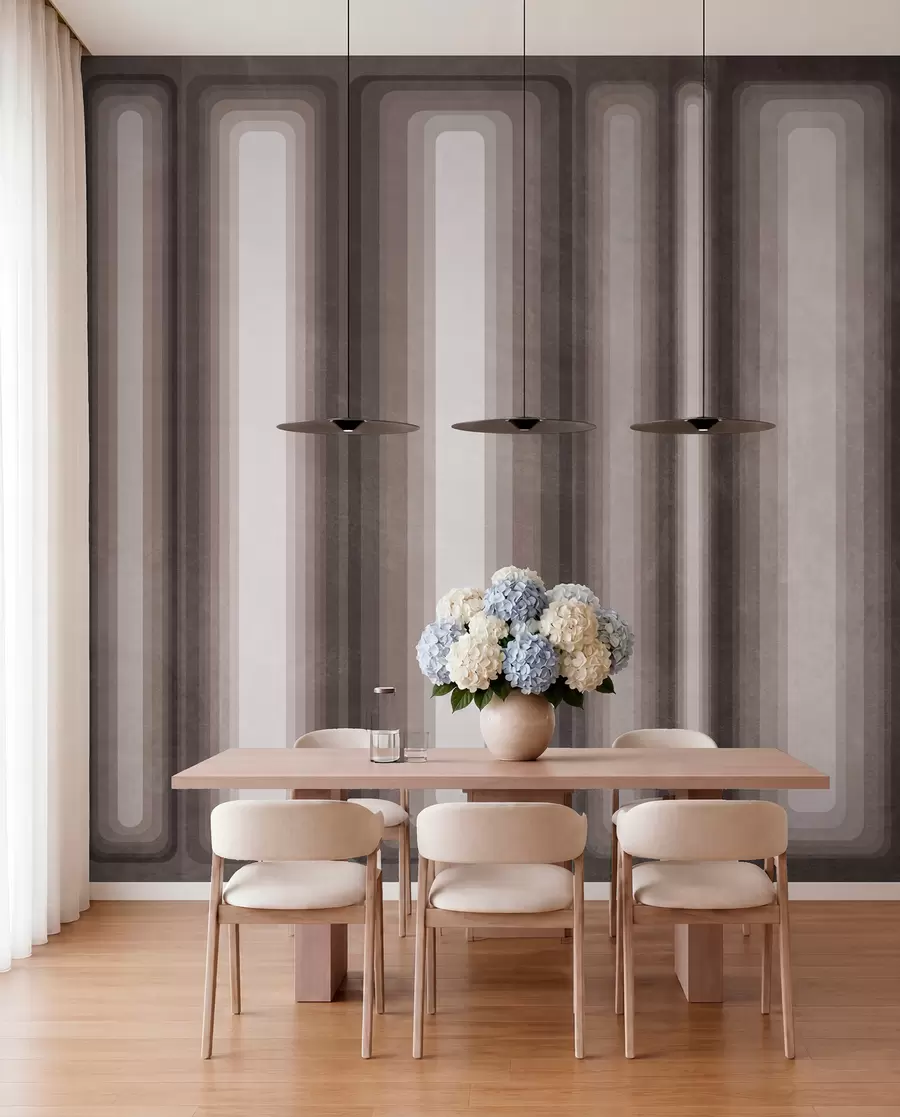 Wall Mural Photo Wallpaper Textured abstract vertical rounded rectangles in muted tones of brown w09905v1