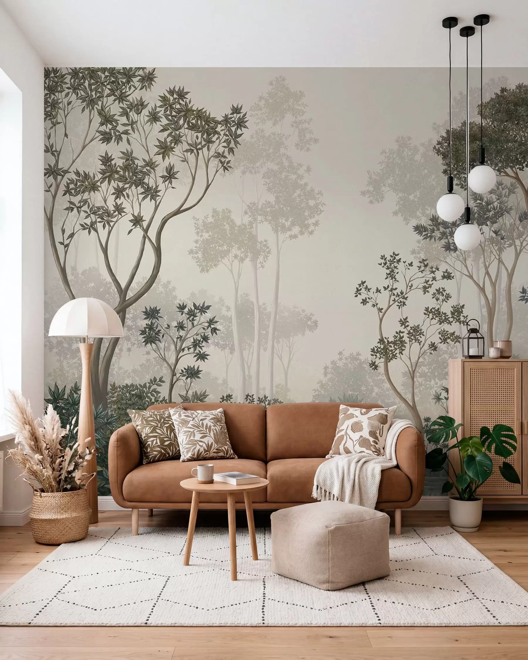 murales Bosque de árboles esbeltos w05700