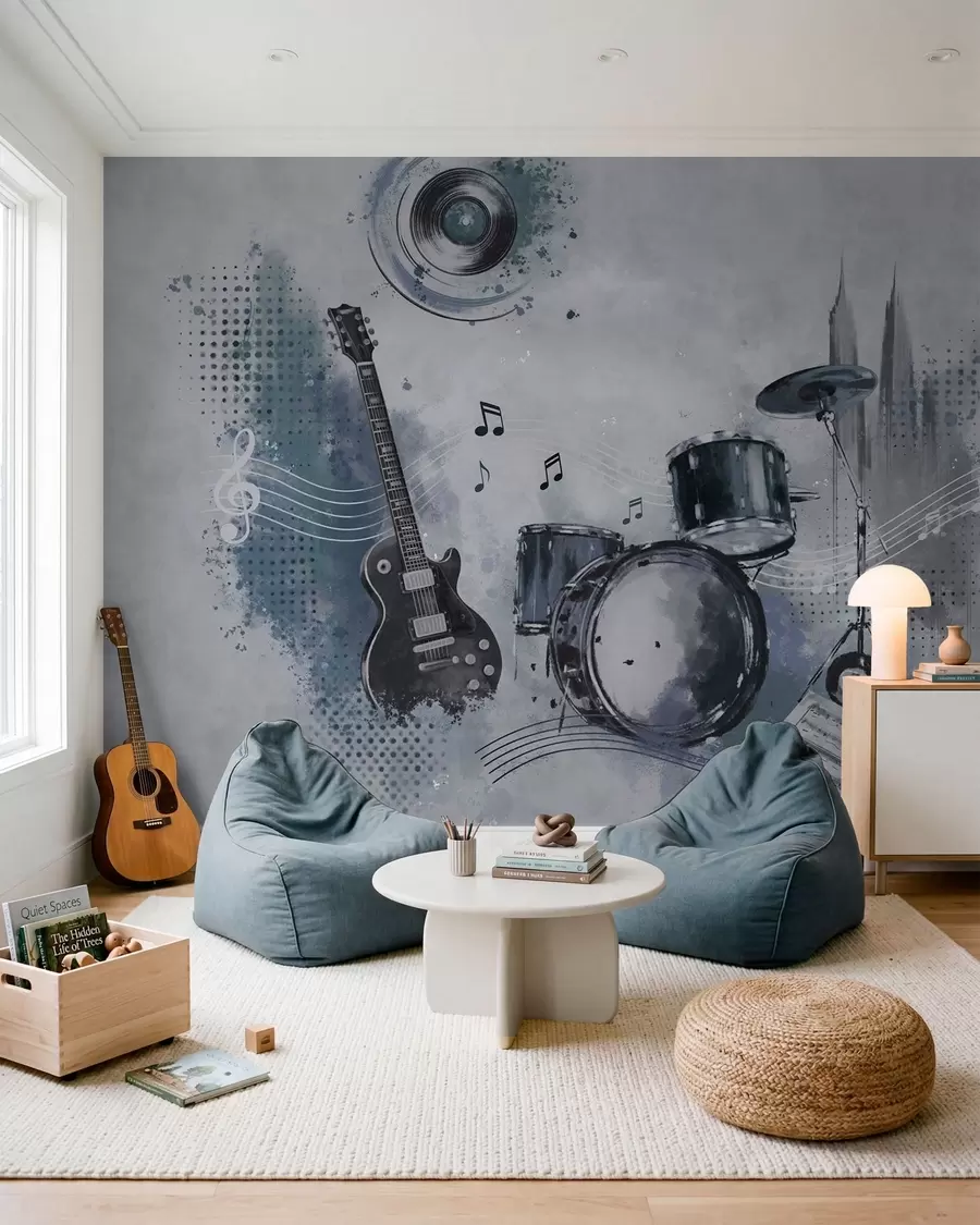 wall murals Rhythm on a Grey Wall w05546