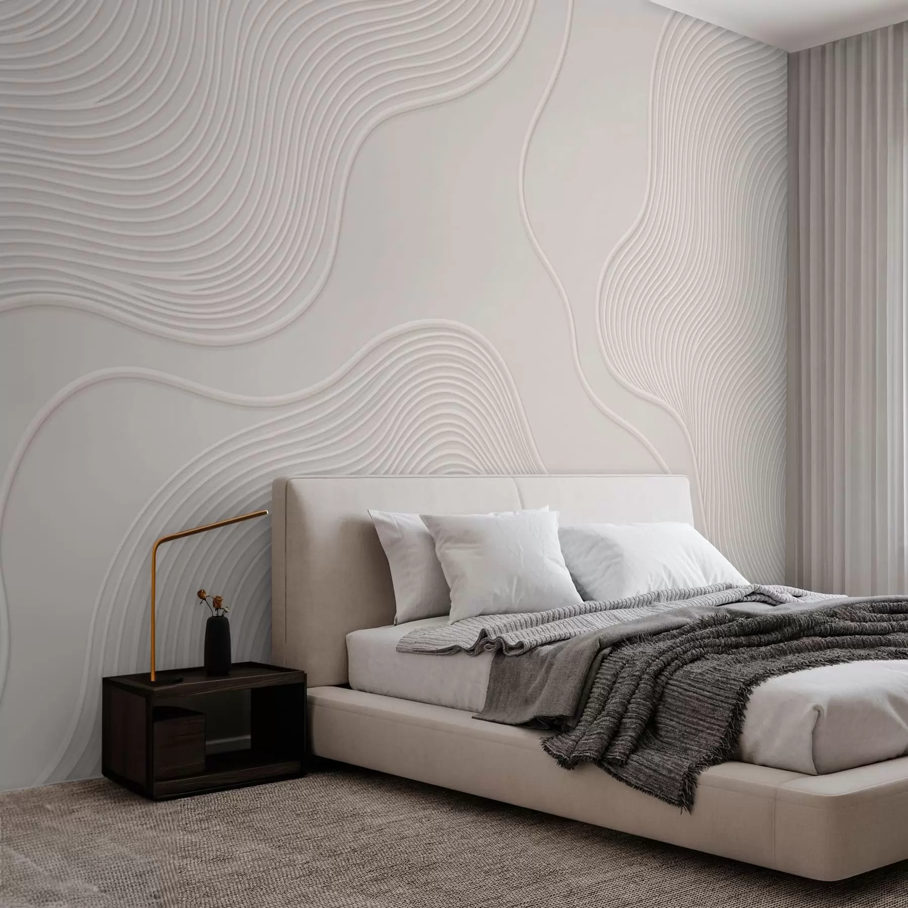 Wall Mural Photo Wallpaper Abstract relief with flowing wavy lines w05689