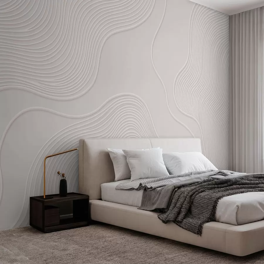 Wall Mural Photo Wallpaper Abstract relief with flowing wavy lines w05689