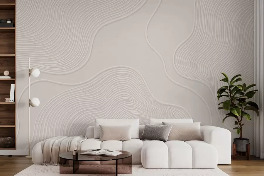 murales Relieve abstracto con líneas onduladas y fluidas w05689