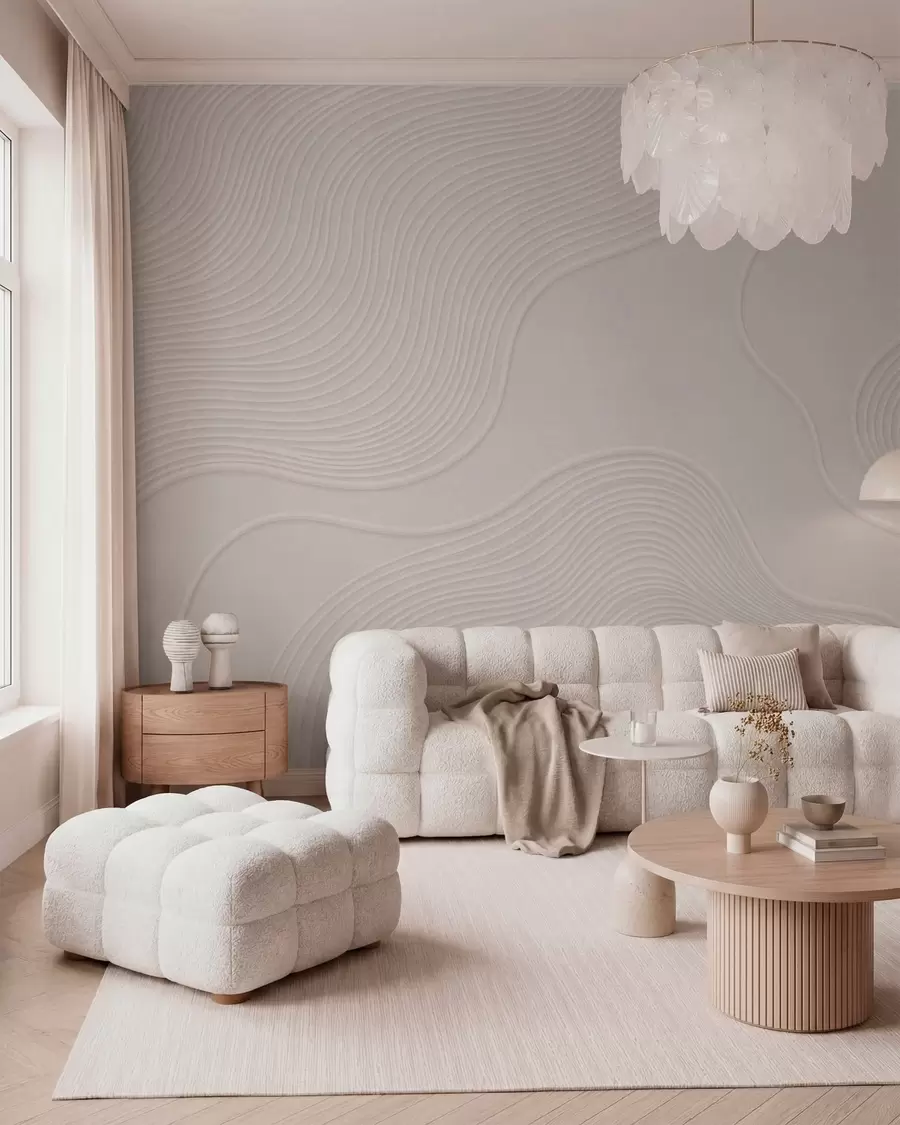 Wall Mural Photo Wallpaper Abstract relief with flowing wavy lines w05689