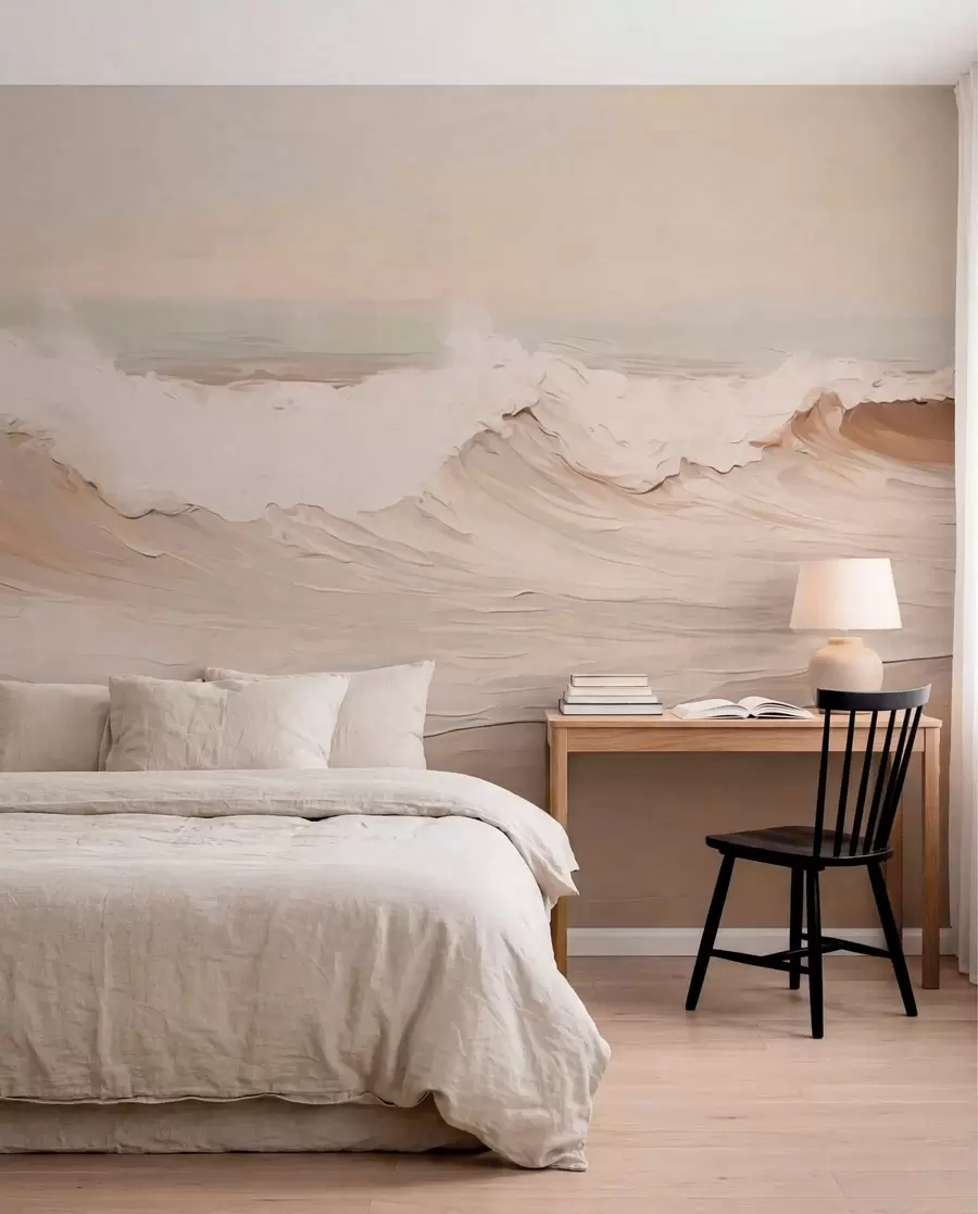 wall murals Abstract ocean waves in pastel tones w05697