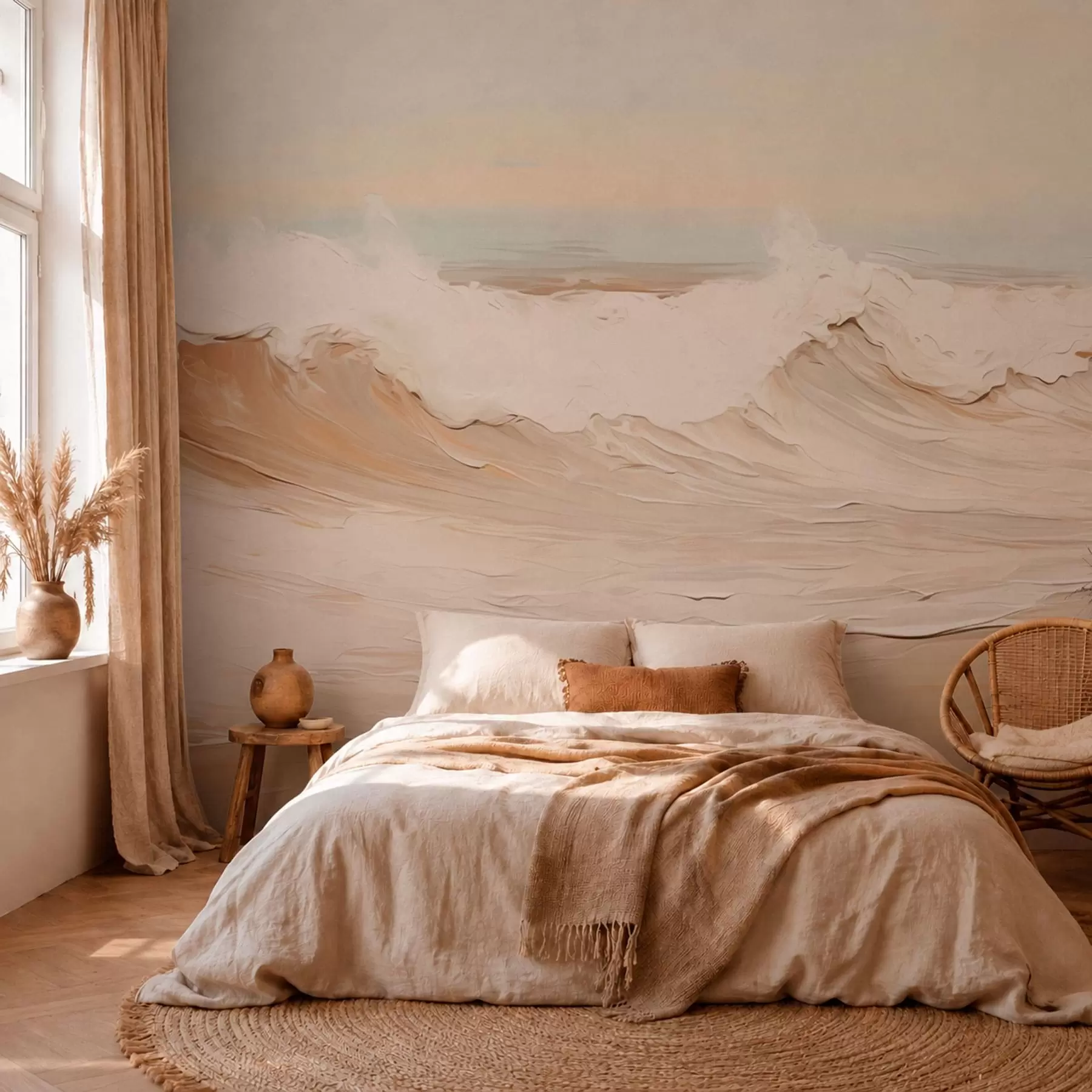 wall murals Abstract ocean waves in pastel tones w05697