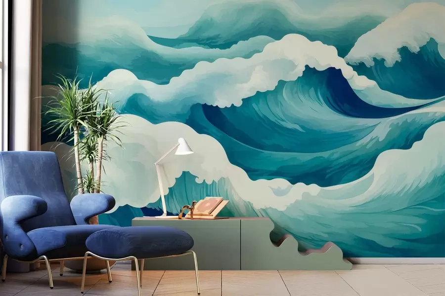 peintures murales Courants marins w05476