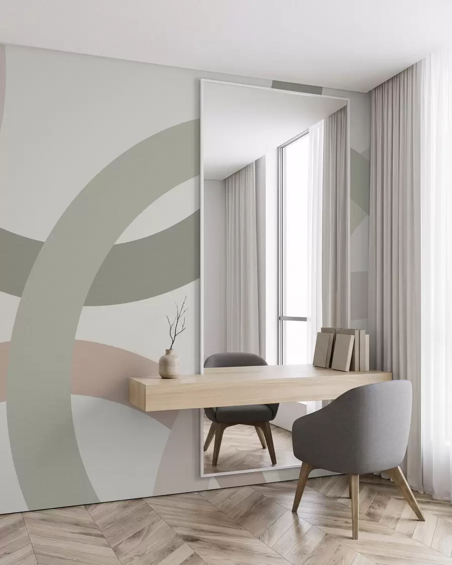 wall murals Abstraction with circles w05709