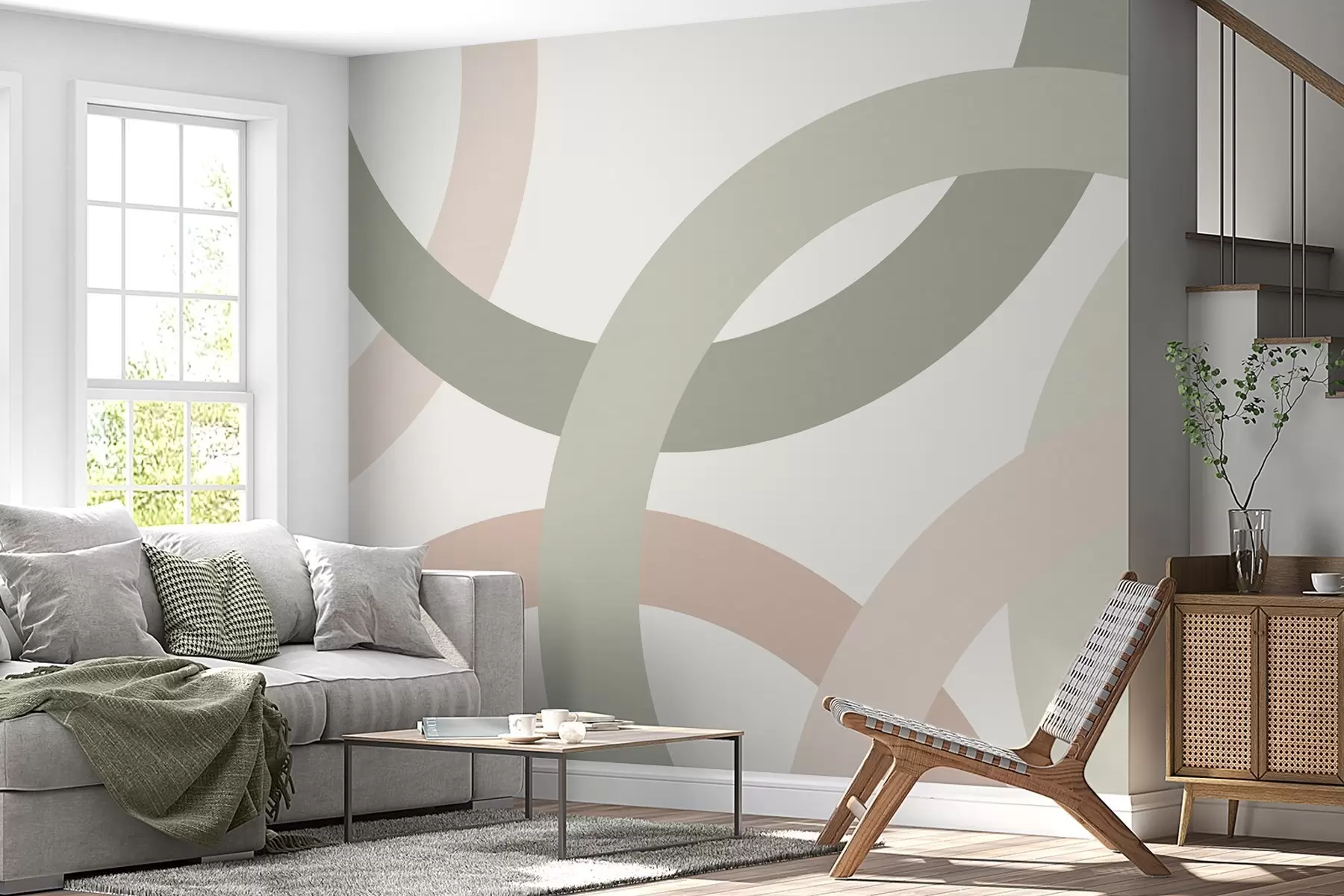 wall murals Abstraction with circles w05709
