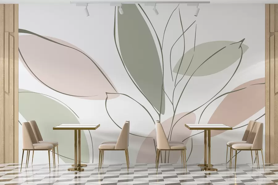 peintures murales Feuilles abstraites w05710