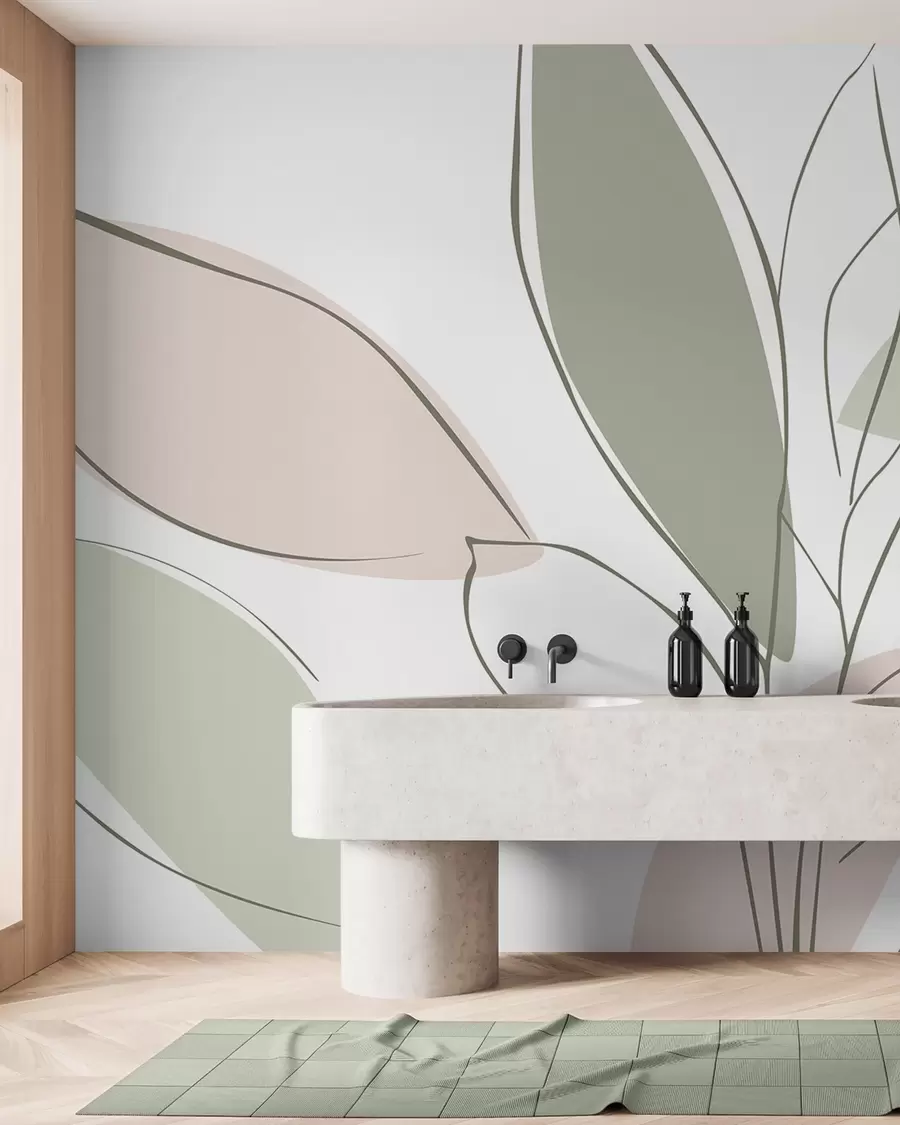 peintures murales Feuilles abstraites w05710