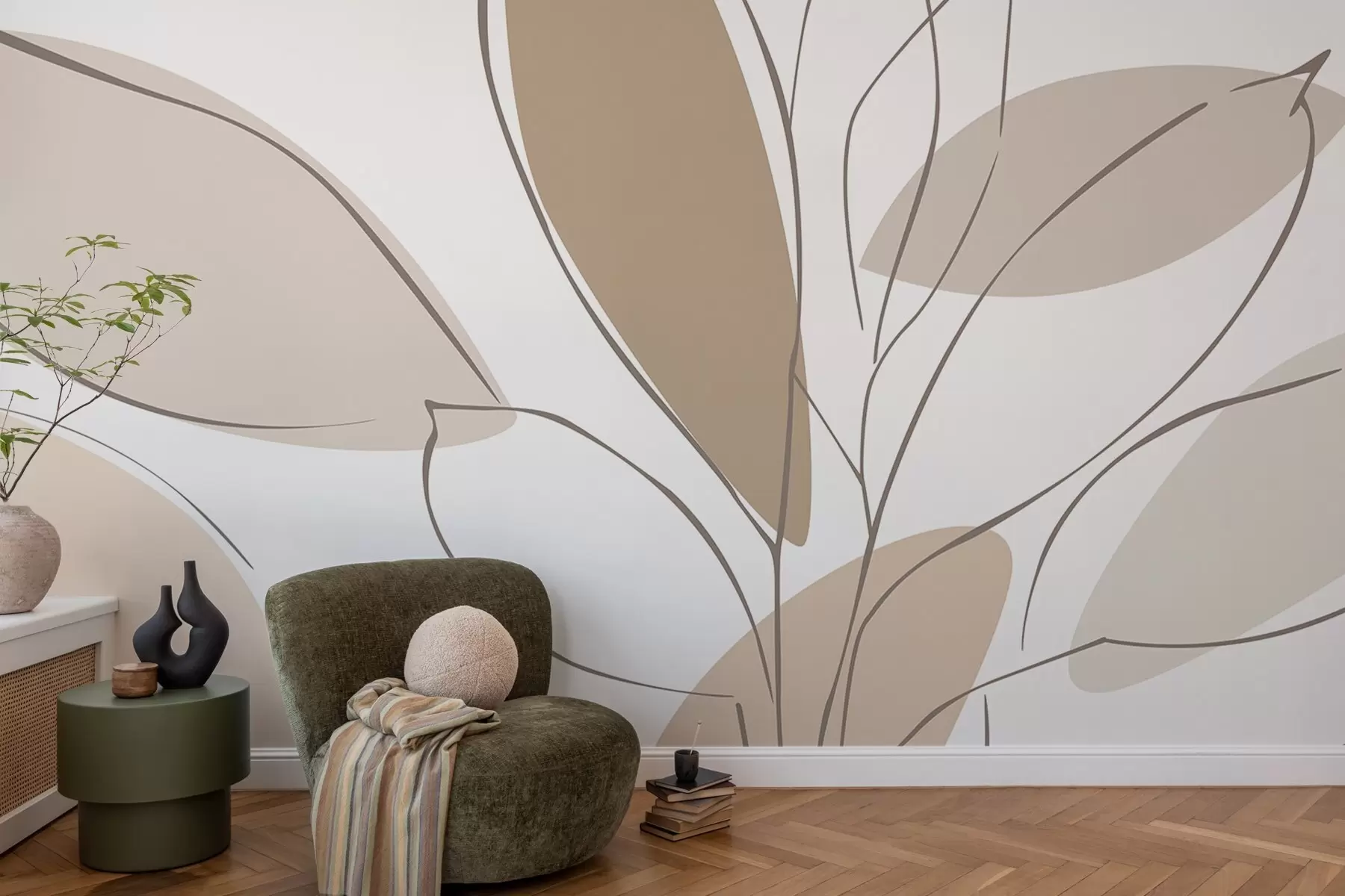 peintures murales Feuilles abstraites w05710v2
