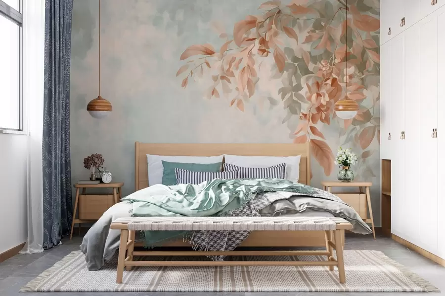 Wall Mural Photo Wallpaper tree branches against a varied retro background w05385