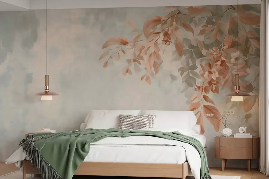Wall Mural Photo Wallpaper tree branches against a varied retro background w05385