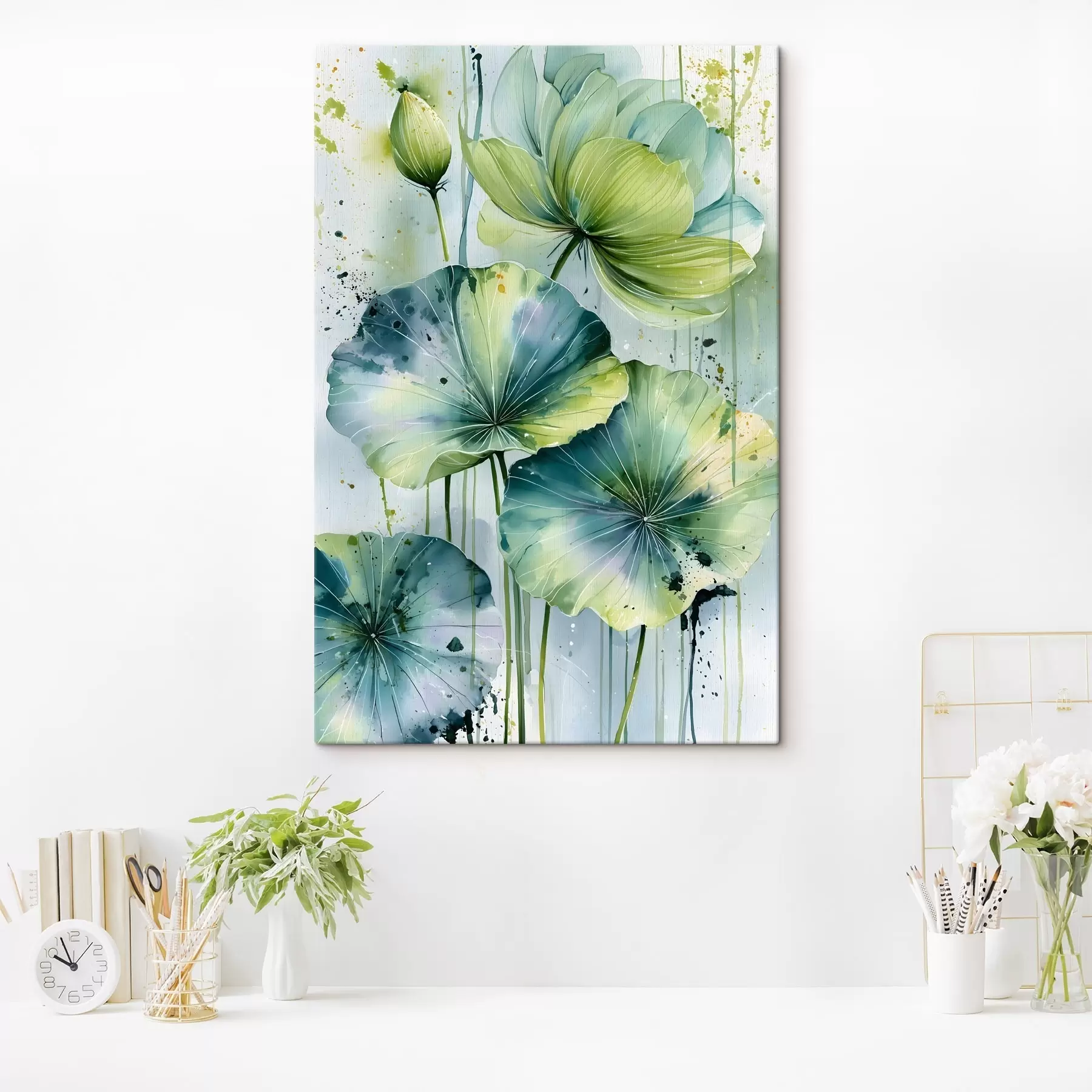 wall murals watercolour-style lilies s49562