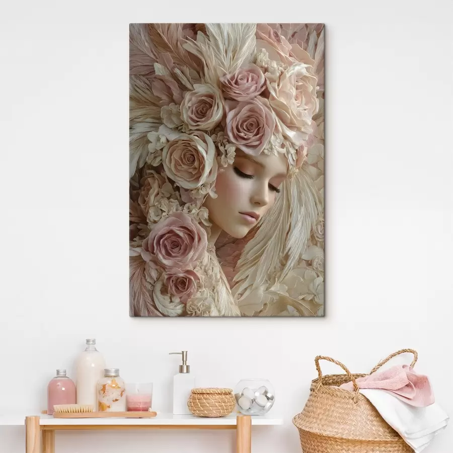 wall murals a girl among roses s49566