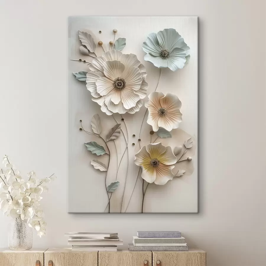 wall murals a floral arrangement with a three-dimensional effect s49568