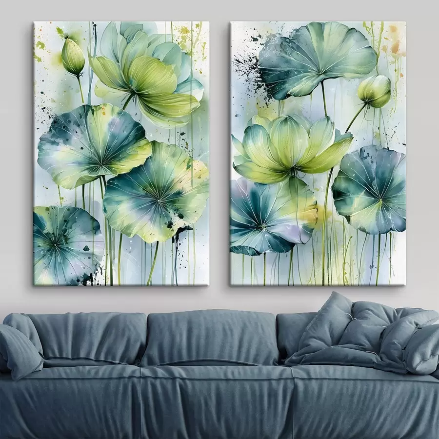 Wall Mural Photo Wallpaper watercolour-style lilies m30622