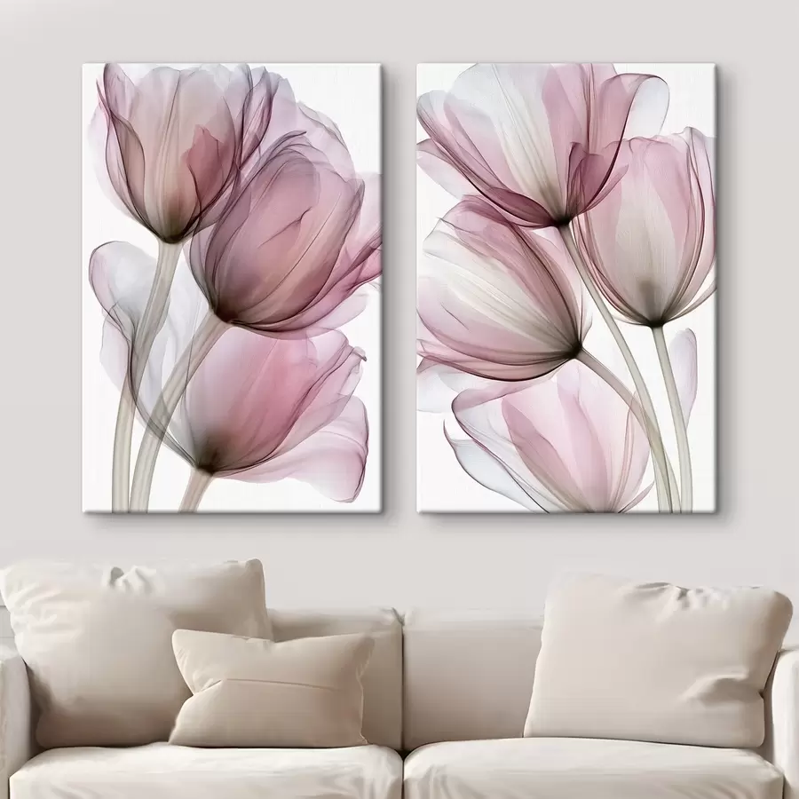 Wall Mural Photo Wallpaper elegant semi-transparent tulips m30623
