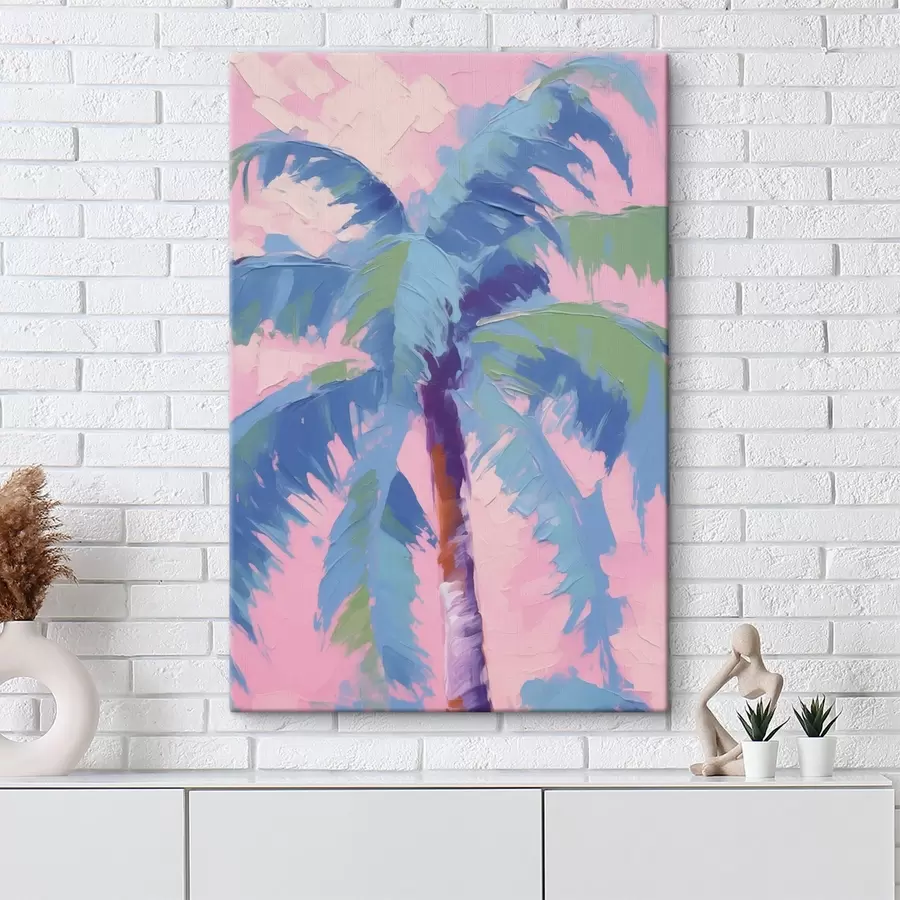 wall murals Stylized palm tree imitation of painting s49592