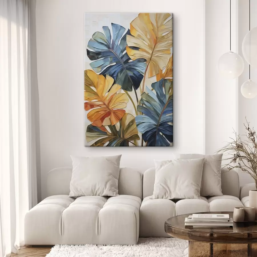 wall murals Colorful tropical leaves imitation painting s49600