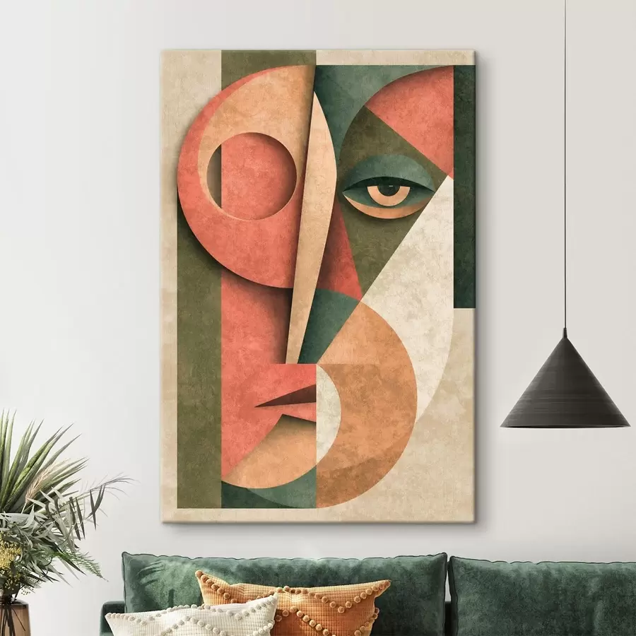 wall murals Cubist composition of a face s49419