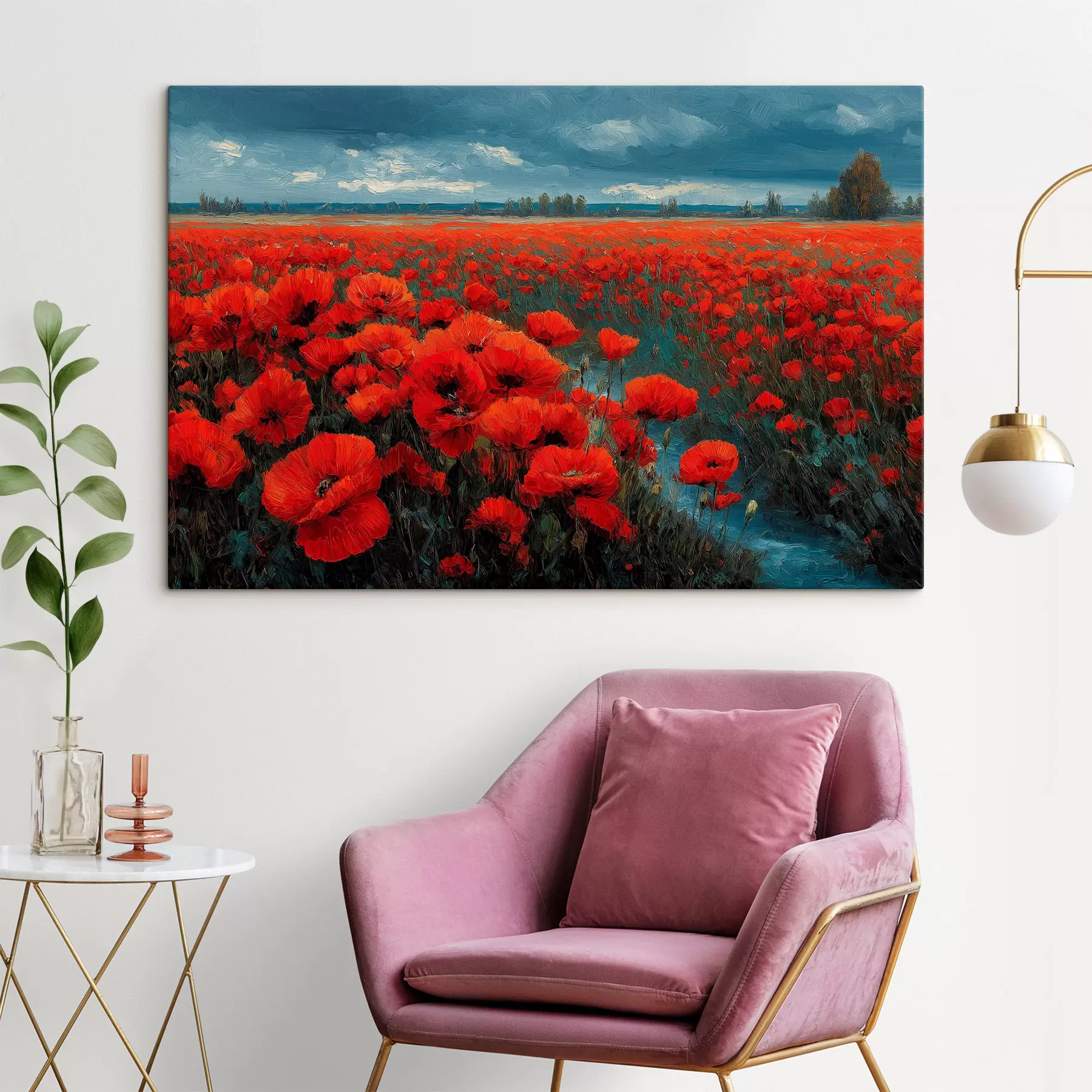 wall murals Poppy Field s49631