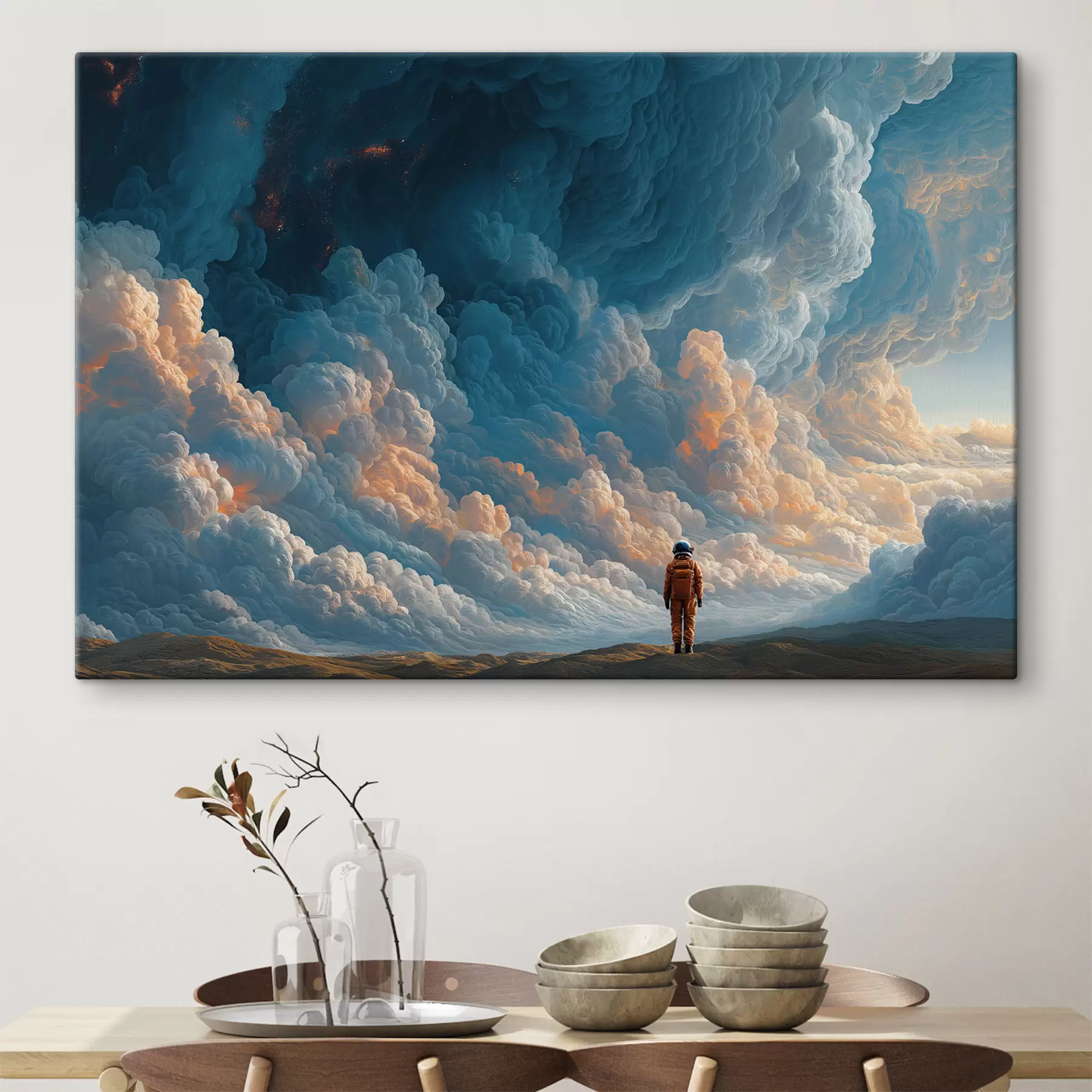 wall murals Clouds and Astronaut s49635